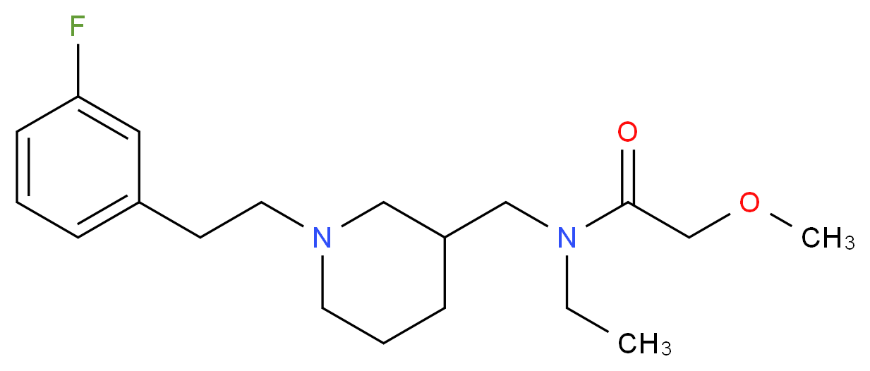 N-ethyl-N-({1-[2-(3-fluorophenyl)ethyl]-3-piperidinyl}methyl)-2-methoxyacetamide_分子结构_CAS_)