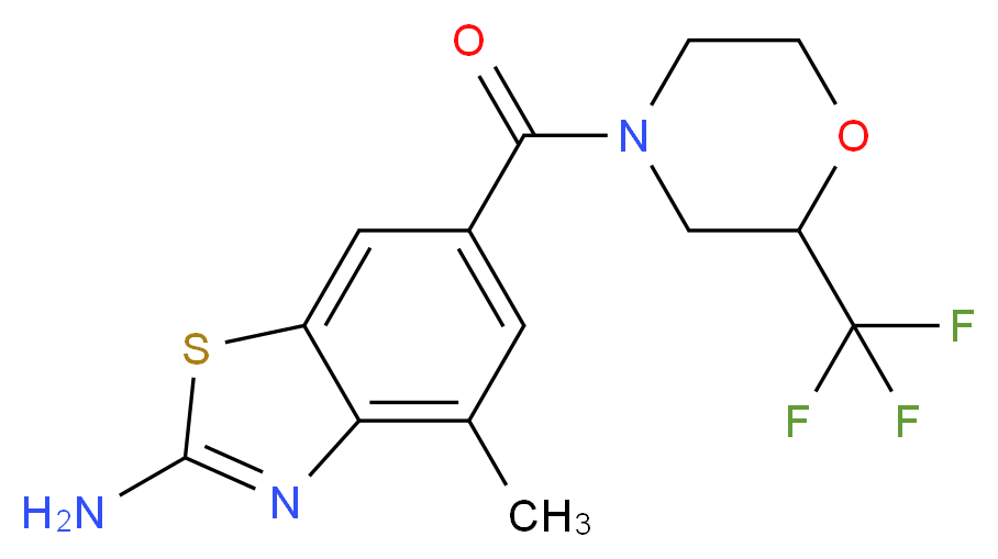 4-methyl-6-{[2-(trifluoromethyl)morpholin-4-yl]carbonyl}-1,3-benzothiazol-2-amine_分子结构_CAS_)