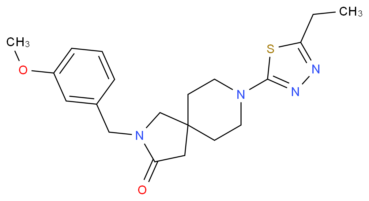 8-(5-ethyl-1,3,4-thiadiazol-2-yl)-2-(3-methoxybenzyl)-2,8-diazaspiro[4.5]decan-3-one_分子结构_CAS_)
