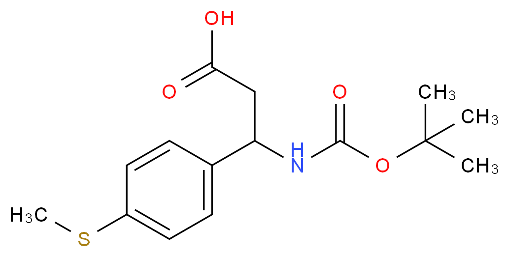 3-[(tert-Butoxycarbonyl)amino]-3-[4-(methylsulfanyl)phenyl]propanoic acid_分子结构_CAS_)