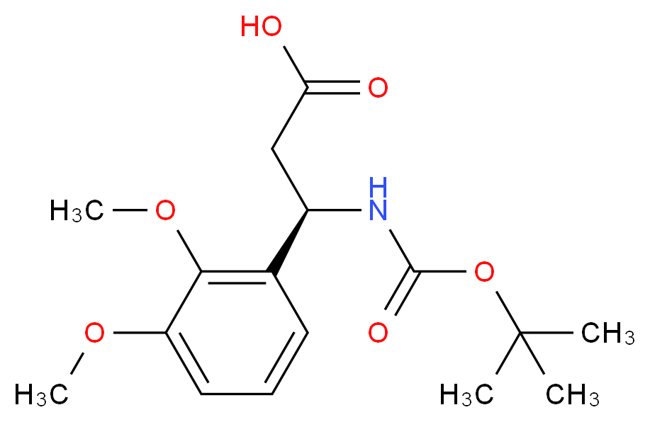 BOC-(R)-3-AMINO-3-(2,3-DIMETHOXY-PHENYL)-PROPIONIC ACID_分子结构_CAS_500788-92-1)