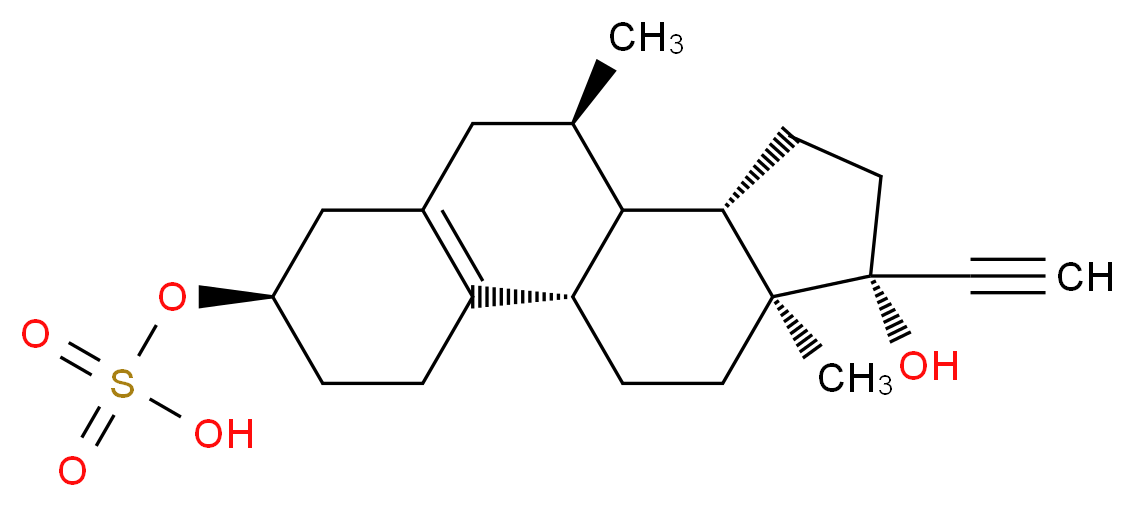 [(1S,5R,9R,10R,11S,14R,15S)-14-ethynyl-14-hydroxy-9,15-dimethyltetracyclo[8.7.0.0<sup>2</sup>,<sup>7</sup>.0<sup>1</sup><sup>1</sup>,<sup>1</sup><sup>5</sup>]heptadec-2(7)-en-5-yl]oxidanesulfonic acid_分子结构_CAS_144466-06-8