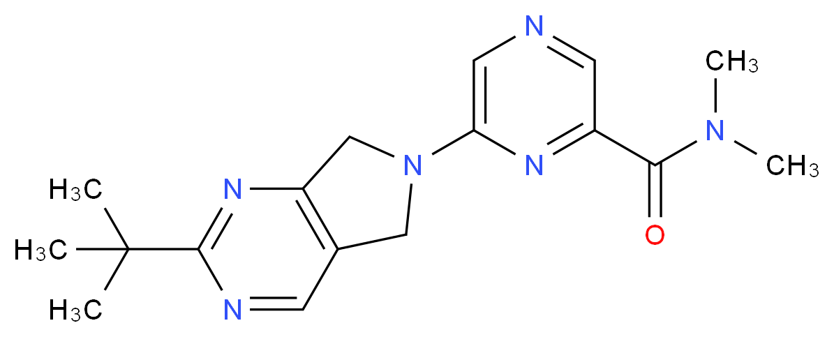 6-(2-tert-butyl-5,7-dihydro-6H-pyrrolo[3,4-d]pyrimidin-6-yl)-N,N-dimethylpyrazine-2-carboxamide_分子结构_CAS_)