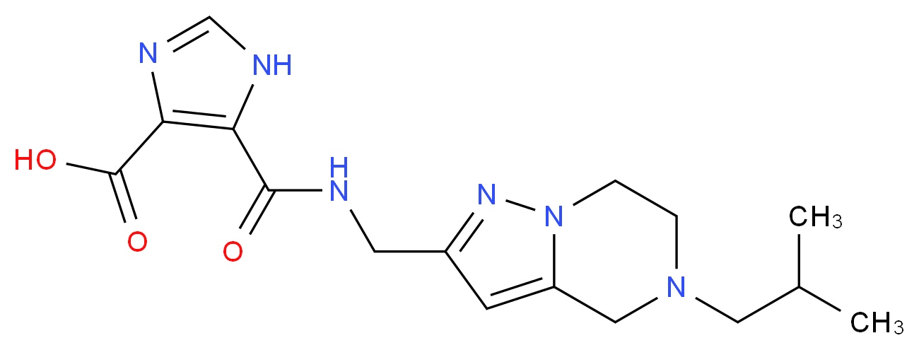 5-({[(5-isobutyl-4,5,6,7-tetrahydropyrazolo[1,5-a]pyrazin-2-yl)methyl]amino}carbonyl)-1H-imidazole-4-carboxylic acid_分子结构_CAS_)