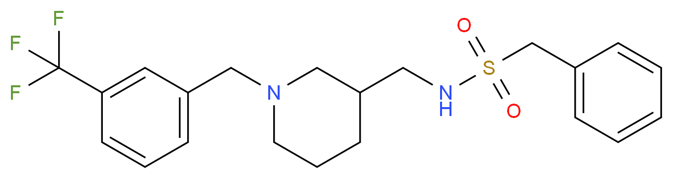 1-phenyl-N-({1-[3-(trifluoromethyl)benzyl]-3-piperidinyl}methyl)methanesulfonamide_分子结构_CAS_)