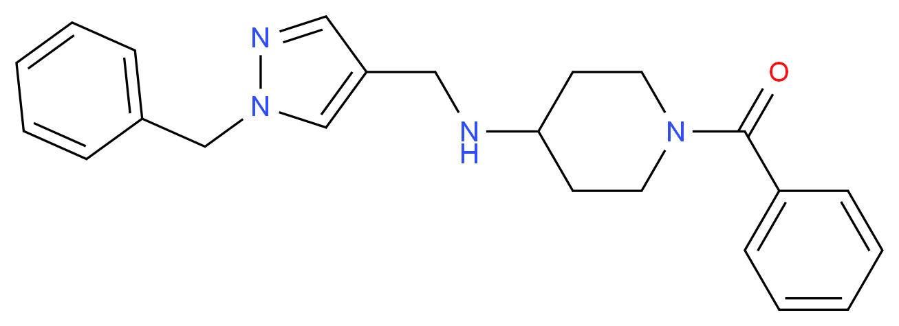 1-benzoyl-N-[(1-benzyl-1H-pyrazol-4-yl)methyl]piperidin-4-amine_分子结构_CAS_)
