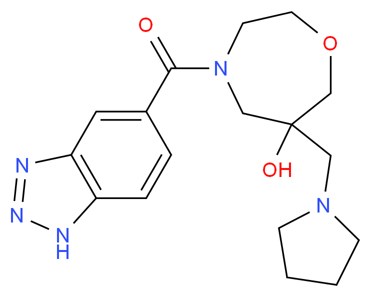 4-(1H-1,2,3-benzotriazol-5-ylcarbonyl)-6-(pyrrolidin-1-ylmethyl)-1,4-oxazepan-6-ol_分子结构_CAS_)