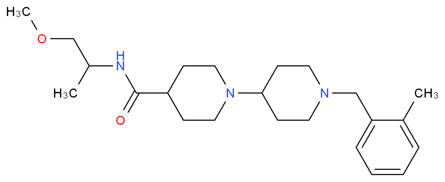 N-(2-methoxy-1-methylethyl)-1'-(2-methylbenzyl)-1,4'-bipiperidine-4-carboxamide_分子结构_CAS_)