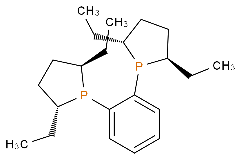 (2R,5R)-1-{2-[(2R,5R)-2,5-diethylphospholan-1-yl]phenyl}-2,5-diethylphospholane_分子结构_CAS_136705-64-1