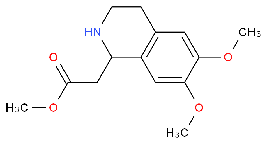 methyl 2-(6,7-dimethoxy-1,2,3,4-tetrahydroisoquinolin-1-yl)acetate_分子结构_CAS_263570-28-1