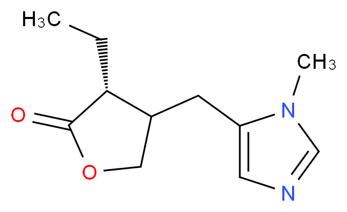 (3R)-3-ethyl-4-[(1-methyl-1H-imidazol-5-yl)methyl]oxolan-2-one_分子结构_CAS_531-35-1