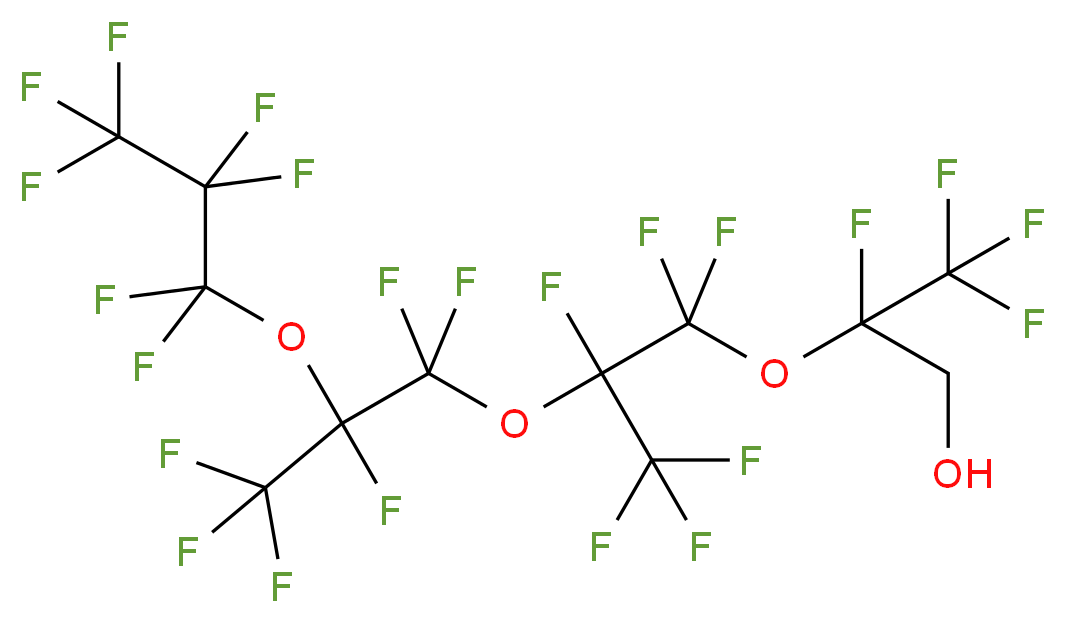 2,3,3,3-tetrafluoro-2-{1,1,2,3,3,3-hexafluoro-2-[1,1,2,3,3,3-hexafluoro-2-(heptafluoropropoxy)propoxy]propoxy}propan-1-ol_分子结构_CAS_14620-81-6