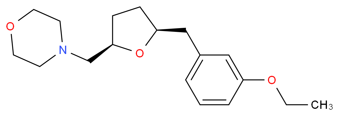 4-{[(2R*,5S*)-5-(3-ethoxybenzyl)tetrahydrofuran-2-yl]methyl}morpholine_分子结构_CAS_)