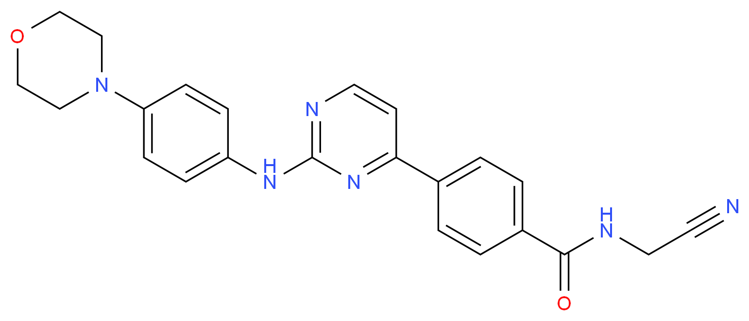 N-(cyanomethyl)-4-(2-{[4-(morpholin-4-yl)phenyl]amino}pyrimidin-4-yl)benzamide_分子结构_CAS_1056634-68-4