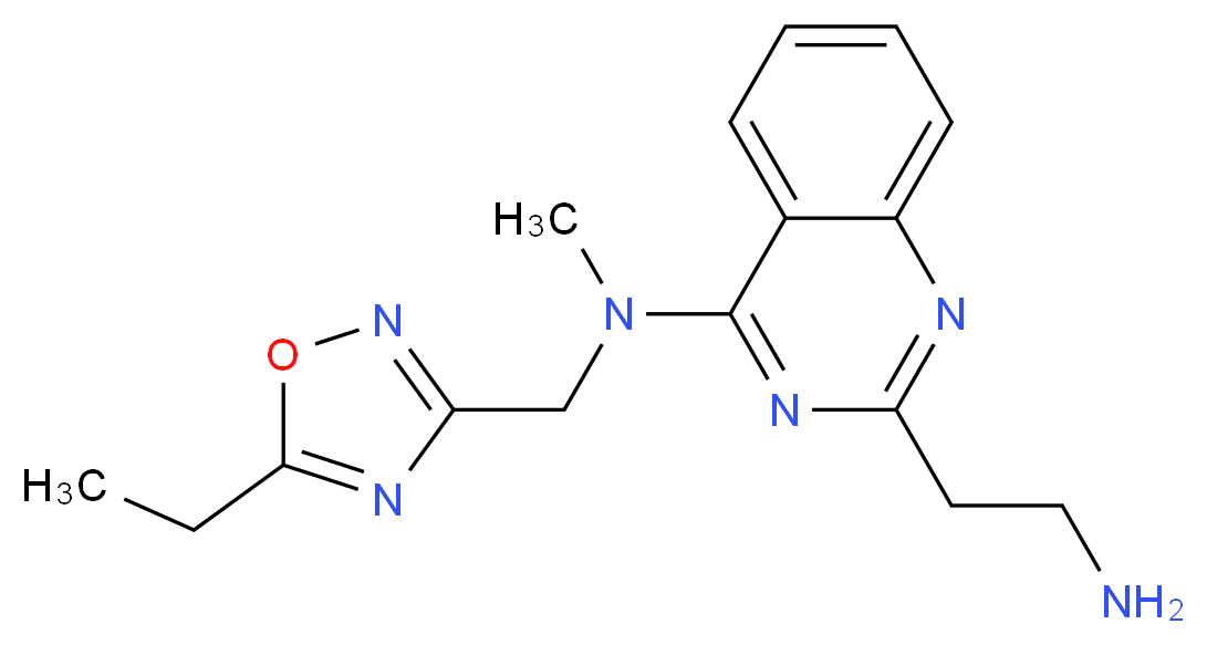 2-(2-aminoethyl)-N-[(5-ethyl-1,2,4-oxadiazol-3-yl)methyl]-N-methylquinazolin-4-amine_分子结构_CAS_)