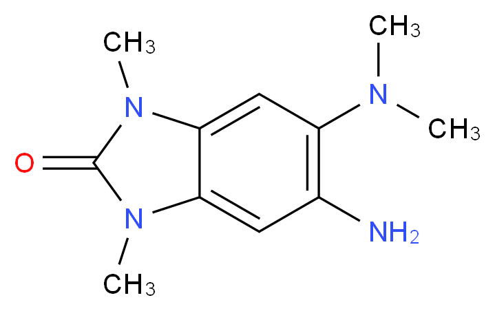 5-amino-6-(dimethylamino)-1,3-dimethyl-2,3-dihydro-1H-1,3-benzodiazol-2-one_分子结构_CAS_1047652-16-3