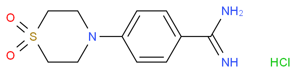 4-(1,1-dioxo-1$l^{6},4-thiomorpholin-4-yl)benzene-1-carboximidamide hydrochloride_分子结构_CAS_)