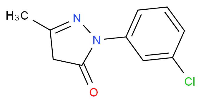 1-(3-氯苯基)-3-甲基-2-吡唑啉-5-酮_分子结构_CAS_90-31-3)