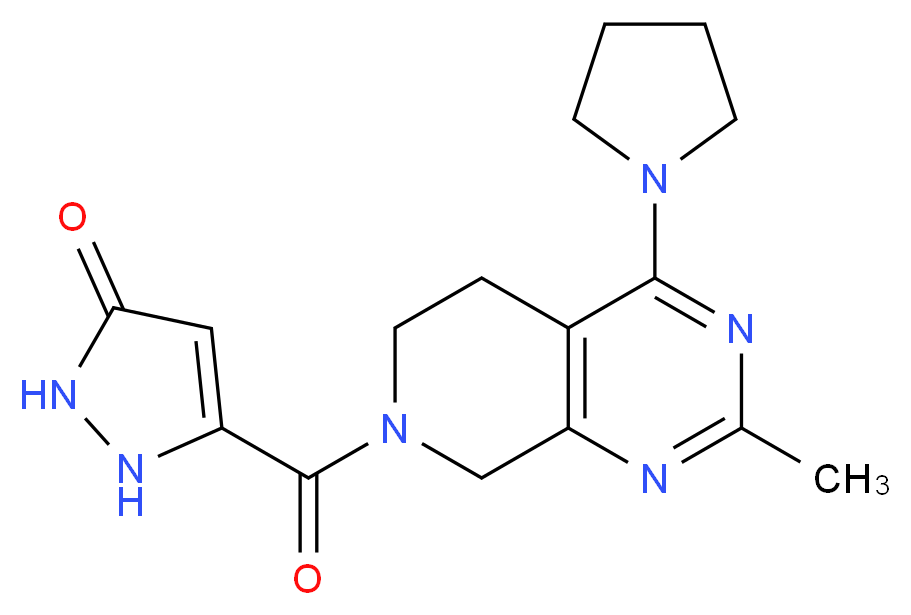 5-[(2-methyl-4-pyrrolidin-1-yl-5,8-dihydropyrido[3,4-d]pyrimidin-7(6H)-yl)carbonyl]-1,2-dihydro-3H-pyrazol-3-one_分子结构_CAS_)