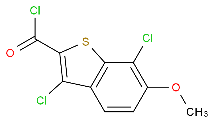 3,7-Dichloro-6-methoxy-1-benzothiophene-2-carbonyl chloride_分子结构_CAS_34576-80-2)