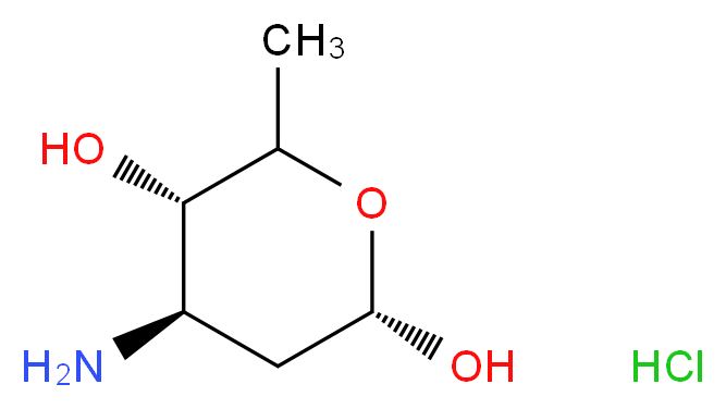 (2S,4R,5S)-4-amino-6-methyloxane-2,5-diol hydrochloride_分子结构_CAS_105497-63-0