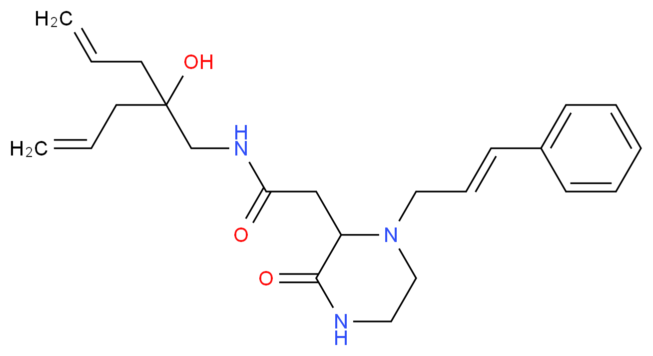 N-(2-allyl-2-hydroxy-4-penten-1-yl)-2-{3-oxo-1-[(2E)-3-phenyl-2-propen-1-yl]-2-piperazinyl}acetamide_分子结构_CAS_)