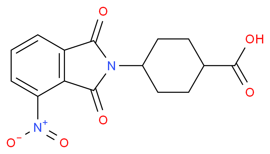 4-(4-Nitro-1,3-dioxo-1,3-dihydro-2H-isoindol-2-yl)cyclohexanecarboxylic acid_分子结构_CAS_)