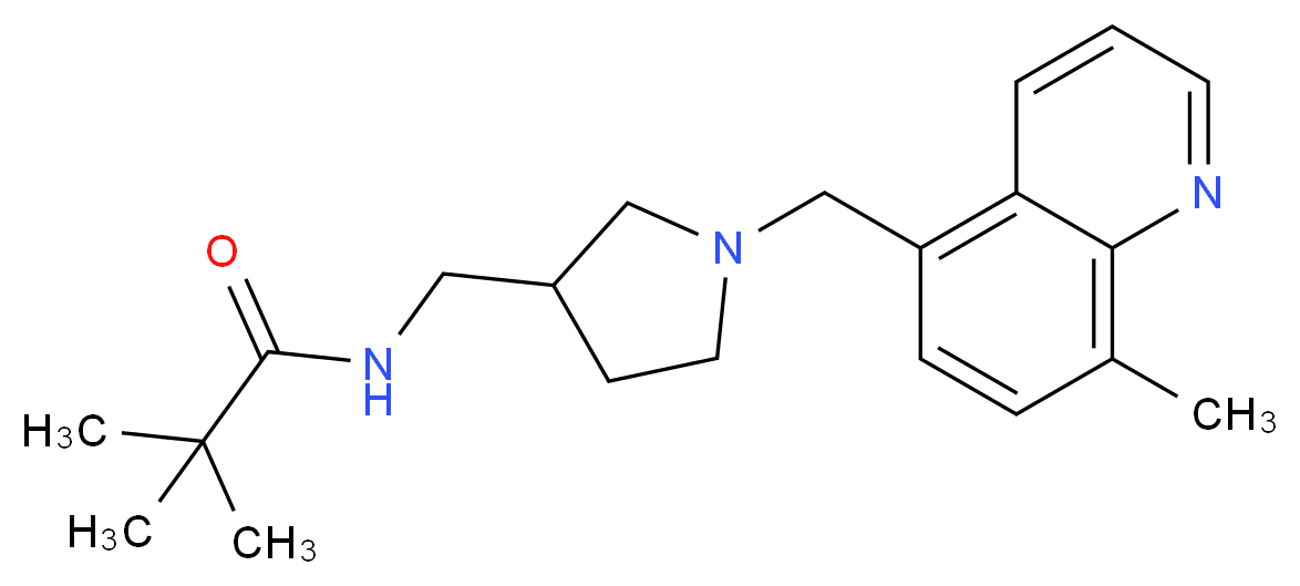 2,2-dimethyl-N-({1-[(8-methylquinolin-5-yl)methyl]pyrrolidin-3-yl}methyl)propanamide_分子结构_CAS_)