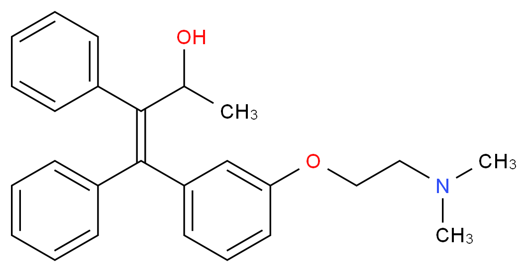 (3Z)-4-{3-[2-(dimethylamino)ethoxy]phenyl}-3,4-diphenylbut-3-en-2-ol_分子结构_CAS_97170-41-7