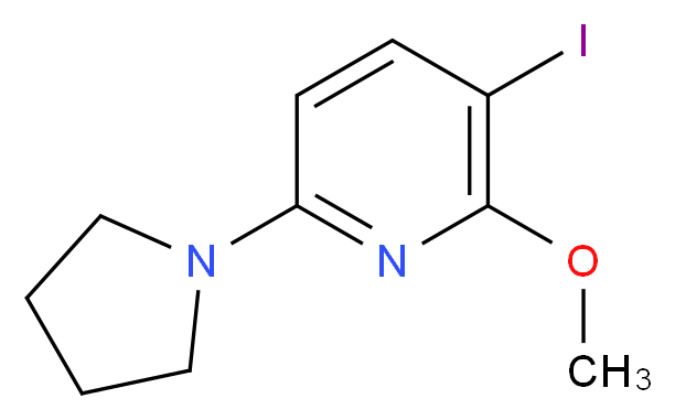 3-Iodo-2-methoxy-6-(pyrrolidin-1-yl)pyridine_分子结构_CAS_)