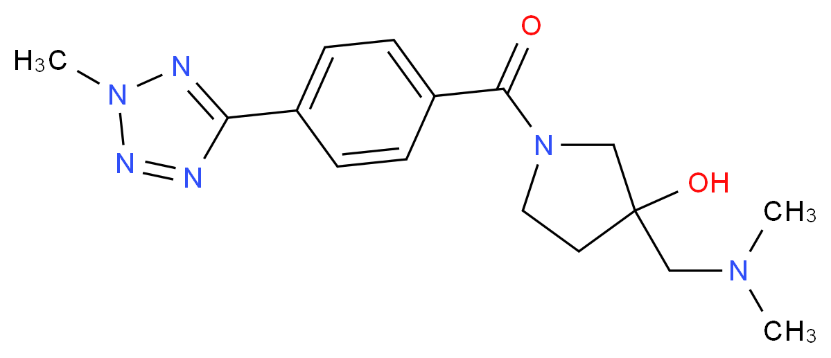 3-[(dimethylamino)methyl]-1-[4-(2-methyl-2H-tetrazol-5-yl)benzoyl]-3-pyrrolidinol_分子结构_CAS_)