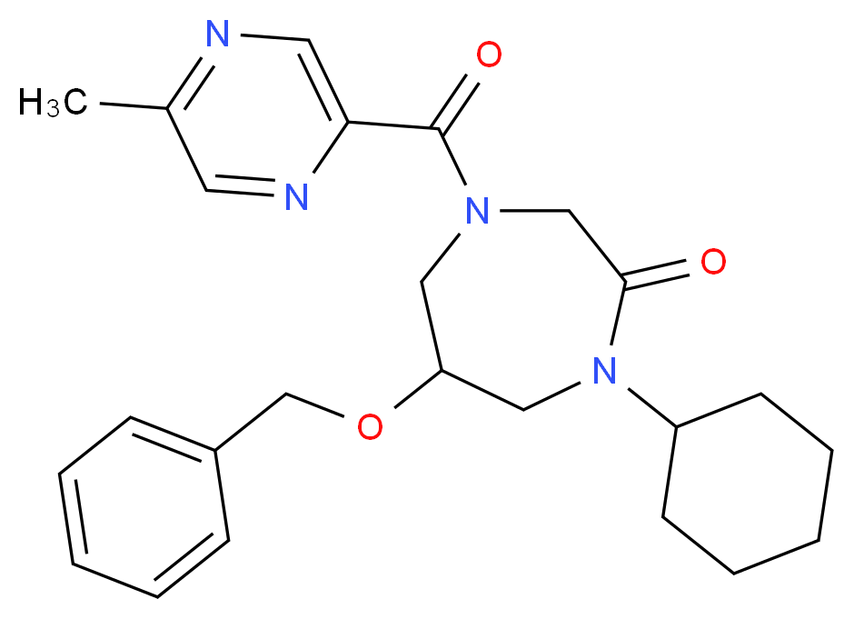 6-(benzyloxy)-1-cyclohexyl-4-[(5-methyl-2-pyrazinyl)carbonyl]-1,4-diazepan-2-one_分子结构_CAS_)