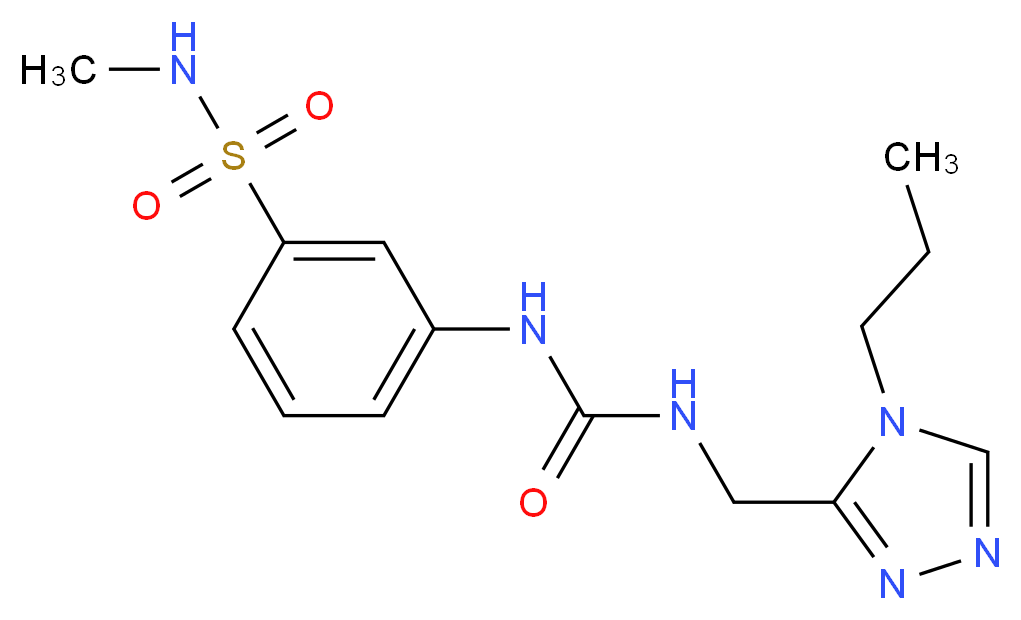 N-methyl-3-[({[(4-propyl-4H-1,2,4-triazol-3-yl)methyl]amino}carbonyl)amino]benzenesulfonamide_分子结构_CAS_)