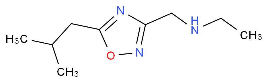 ethyl({[5-(2-methylpropyl)-1,2,4-oxadiazol-3-yl]methyl})amine_分子结构_CAS_915925-33-6