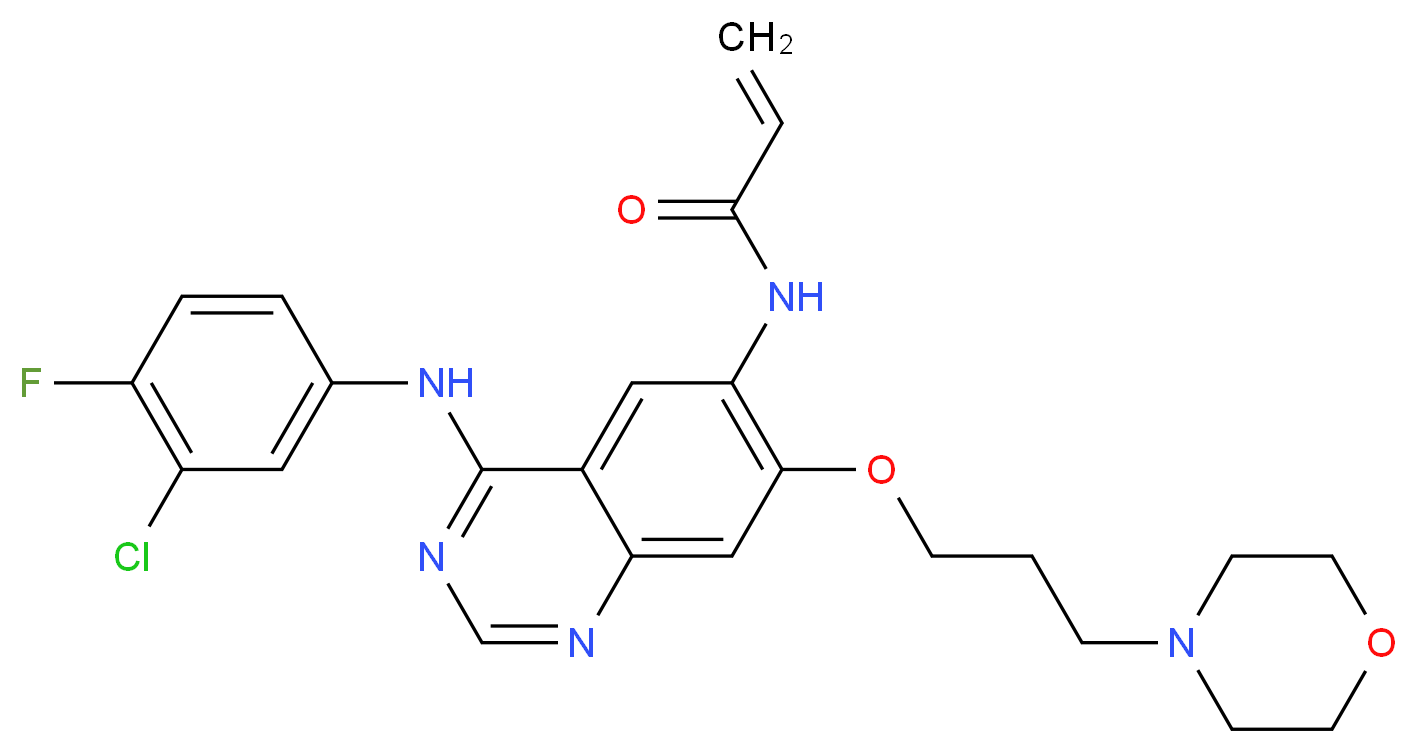 N-{4-[(3-chloro-4-fluorophenyl)amino]-7-[3-(morpholin-4-yl)propoxy]quinazolin-6-yl}prop-2-enamide_分子结构_CAS_267243-28-7