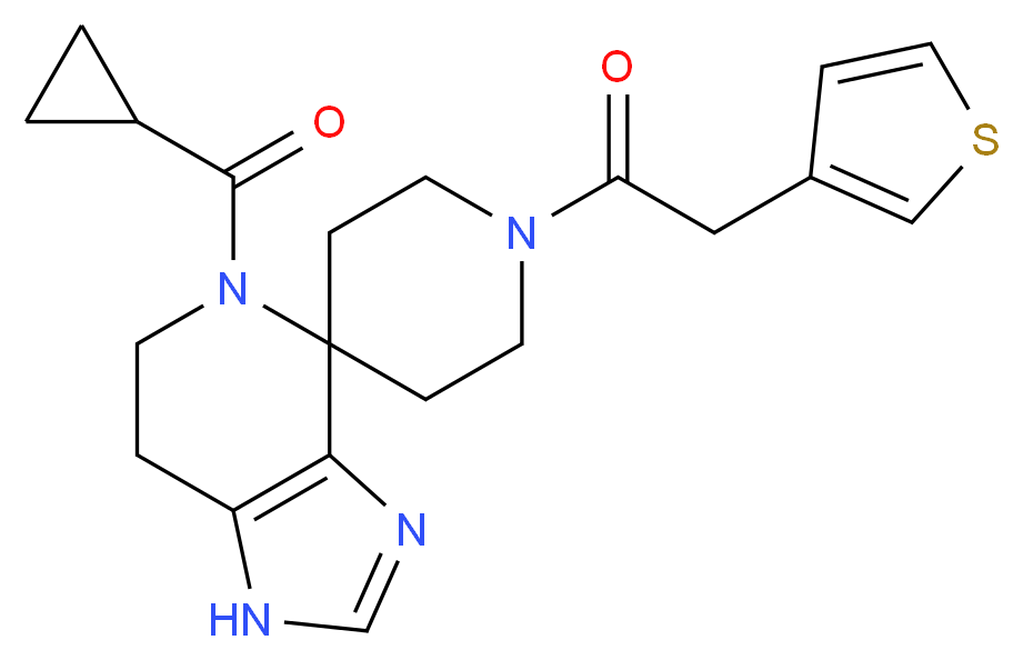 5-(cyclopropylcarbonyl)-1'-(3-thienylacetyl)-1,5,6,7-tetrahydrospiro[imidazo[4,5-c]pyridine-4,4'-piperidine]_分子结构_CAS_)
