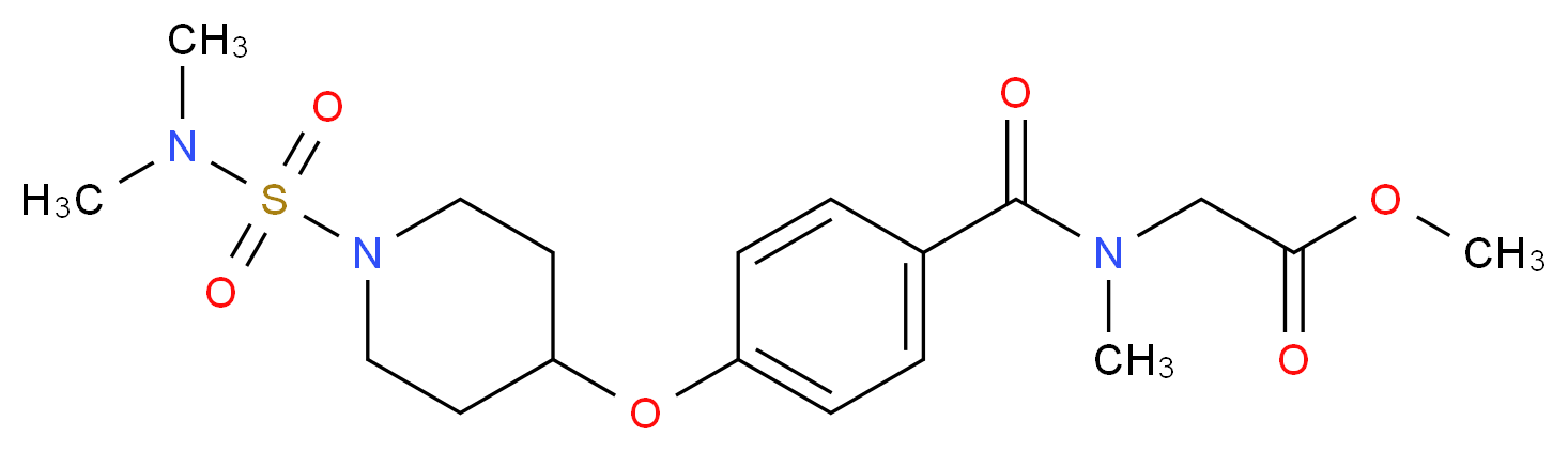 methyl N-[4-({1-[(dimethylamino)sulfonyl]-4-piperidinyl}oxy)benzoyl]-N-methylglycinate_分子结构_CAS_)