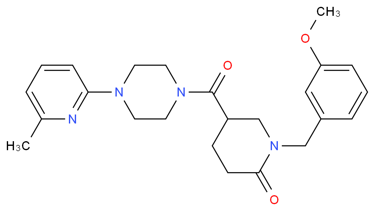 1-(3-methoxybenzyl)-5-{[4-(6-methyl-2-pyridinyl)-1-piperazinyl]carbonyl}-2-piperidinone_分子结构_CAS_)