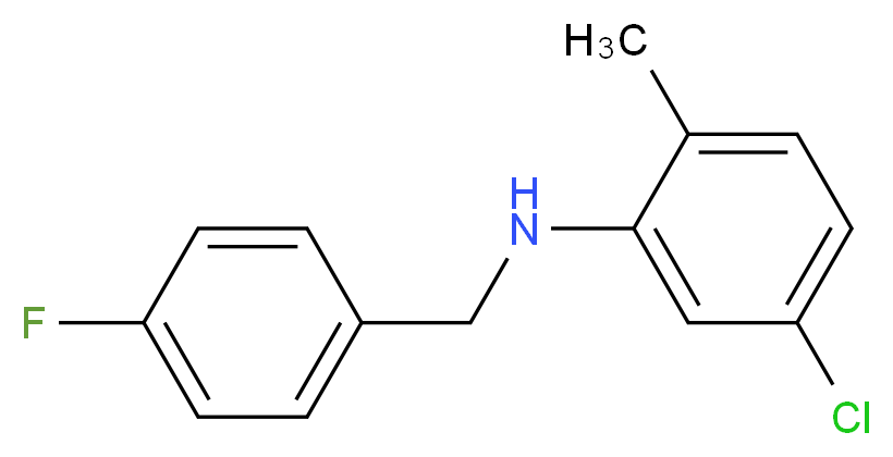 5-Chloro-N-(4-fluorobenzyl)-2-methylaniline_分子结构_CAS_1041586-19-9)