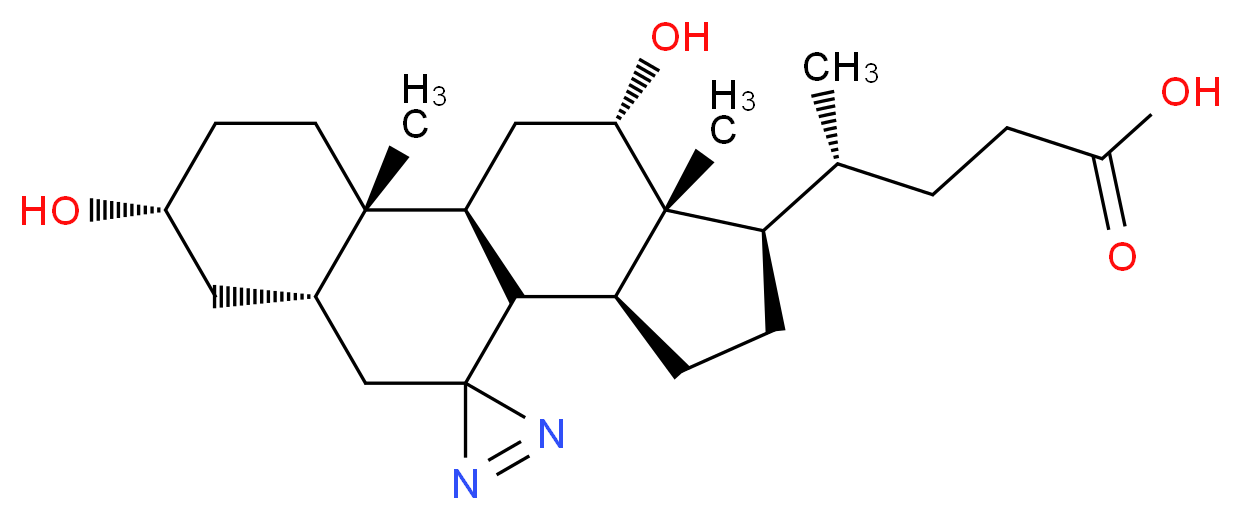 (4R)-4-[(1'S,2'S,5'R,7'R,11'S,14'R,15'R,16'S)-5',16'-dihydroxy-2',15'-dimethylspiro[diazirine-2,9'-tetracyclo[8.7.0.0<sup>2</sup>,<sup>7</sup>.0<sup>1</sup><sup>1</sup>,<sup>1</sup><sup>5</sup>]heptadecane]-14'-yl]pentanoic acid_分子结构_CAS_86992-52-1