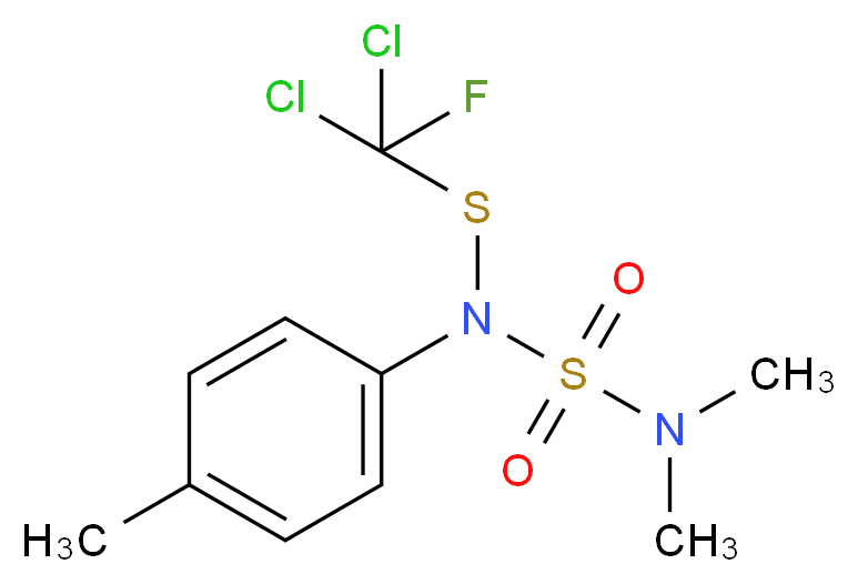 ({[dichloro(fluoro)methyl]sulfanyl}(4-methylphenyl)sulfamoyl)dimethylamine_分子结构_CAS_731-27-1