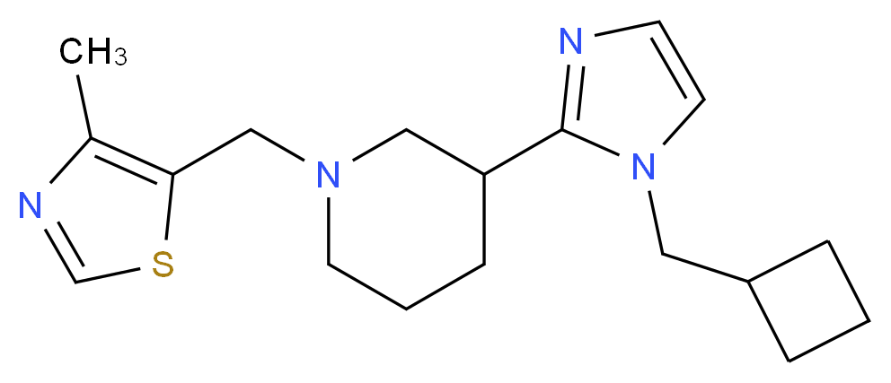 3-[1-(cyclobutylmethyl)-1H-imidazol-2-yl]-1-[(4-methyl-1,3-thiazol-5-yl)methyl]piperidine_分子结构_CAS_)
