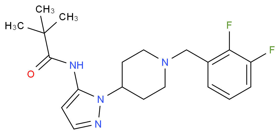 N-{1-[1-(2,3-difluorobenzyl)-4-piperidinyl]-1H-pyrazol-5-yl}-2,2-dimethylpropanamide_分子结构_CAS_)