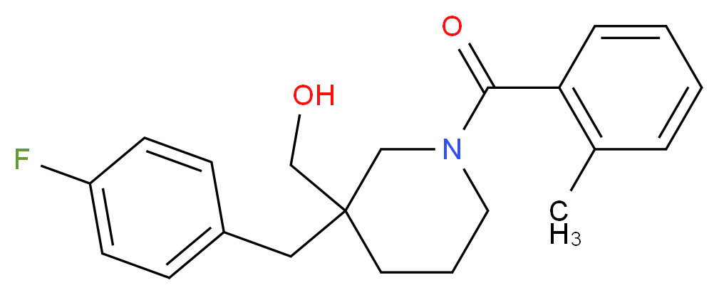 [3-(4-fluorobenzyl)-1-(2-methylbenzoyl)-3-piperidinyl]methanol_分子结构_CAS_)