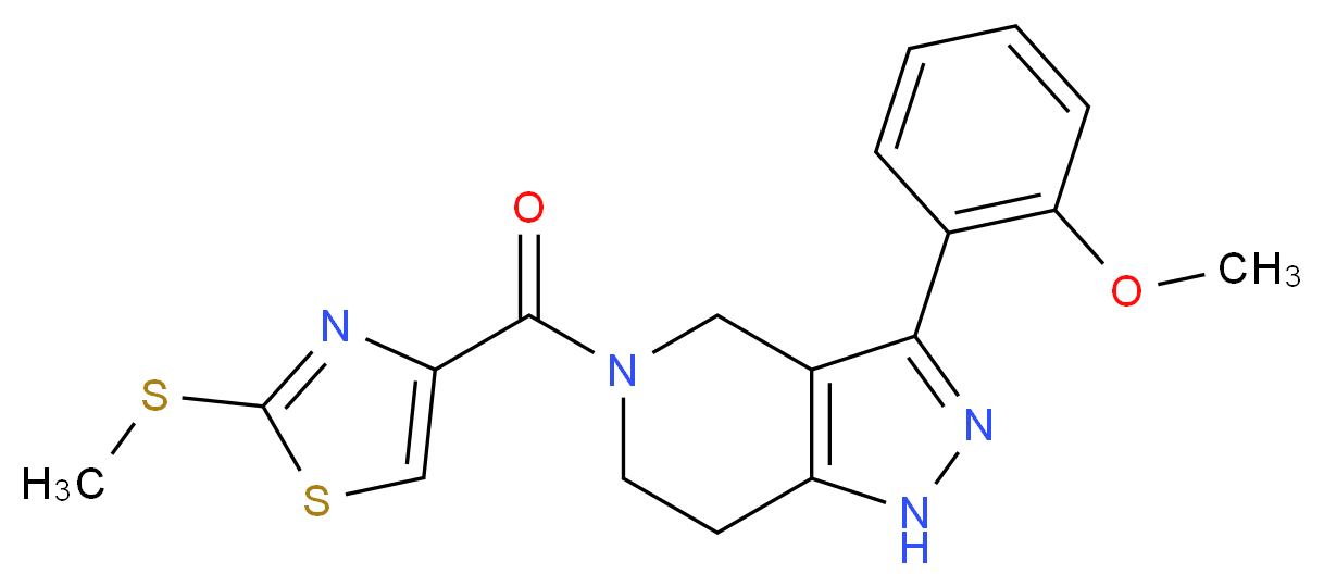 3-(2-methoxyphenyl)-5-{[2-(methylthio)-1,3-thiazol-4-yl]carbonyl}-4,5,6,7-tetrahydro-1H-pyrazolo[4,3-c]pyridine_分子结构_CAS_)