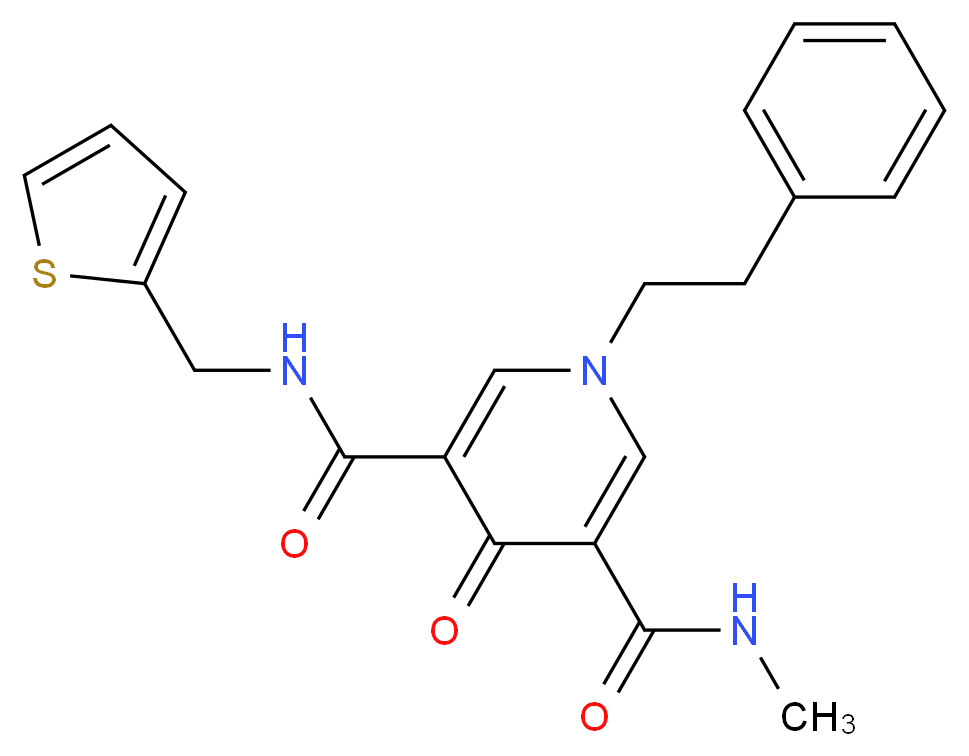 N-methyl-4-oxo-1-(2-phenylethyl)-N'-(2-thienylmethyl)-1,4-dihydro-3,5-pyridinedicarboxamide_分子结构_CAS_)