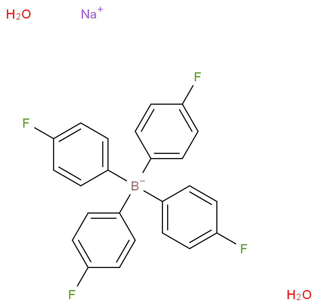 sodium tetrakis(4-fluorophenyl)boranuide dihydrate_分子结构_CAS_207683-22-5