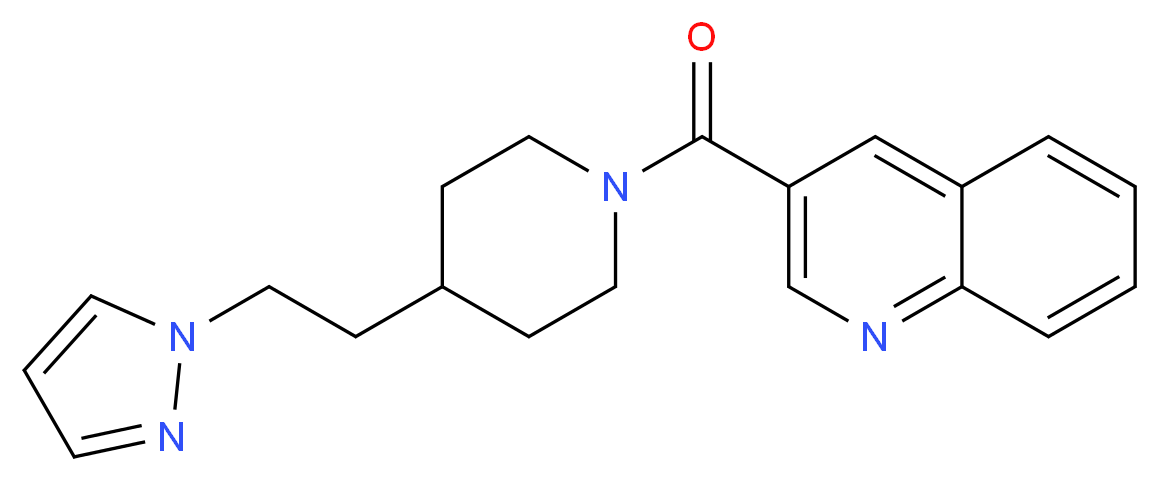 3-({4-[2-(1H-pyrazol-1-yl)ethyl]-1-piperidinyl}carbonyl)quinoline_分子结构_CAS_)