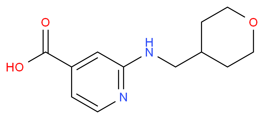 2-[(Tetrahydro-2H-pyran-4-ylmethyl)amino]-isonicotinic acid_分子结构_CAS_)