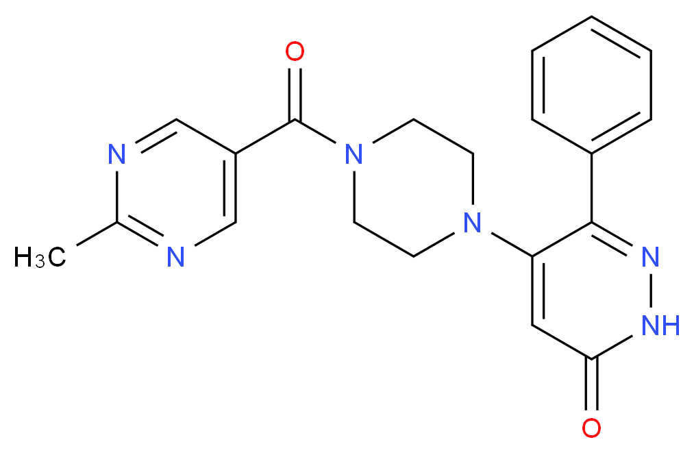 5-{4-[(2-methylpyrimidin-5-yl)carbonyl]piperazin-1-yl}-6-phenylpyridazin-3(2H)-one_分子结构_CAS_)